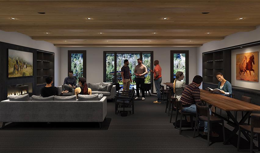 A group of people in a room at SR sporting club.