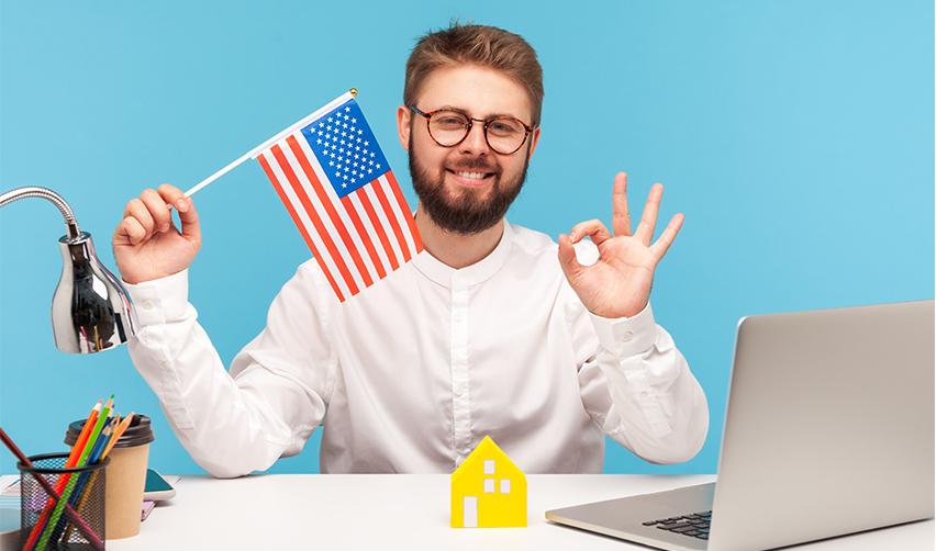 EB-5 investor holding US flag