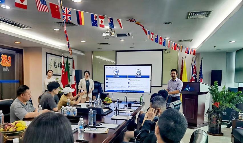 A group of people in a room