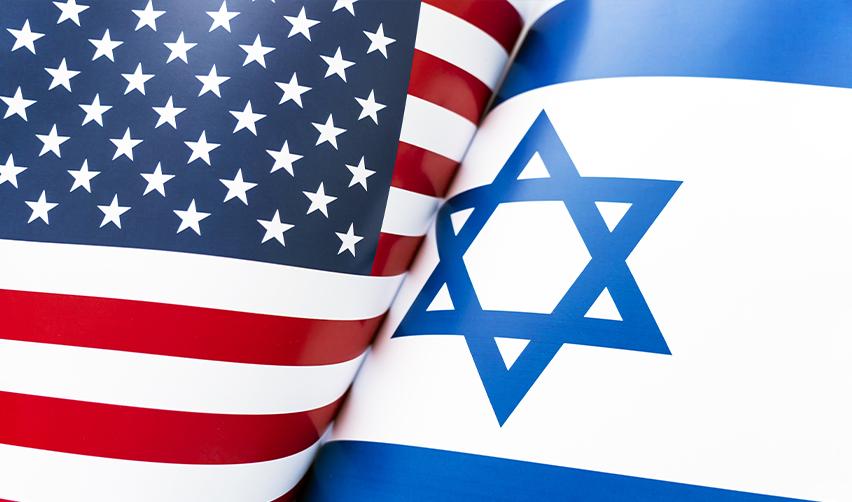 Close-up of American and Israeli flags side by side, representing the strong diplomatic and economic ties that support Israeli citizens pursuing a U.S. Green Card via EB5.