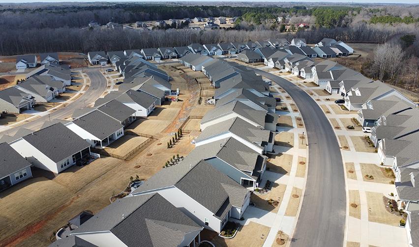 A group of houses in a row
